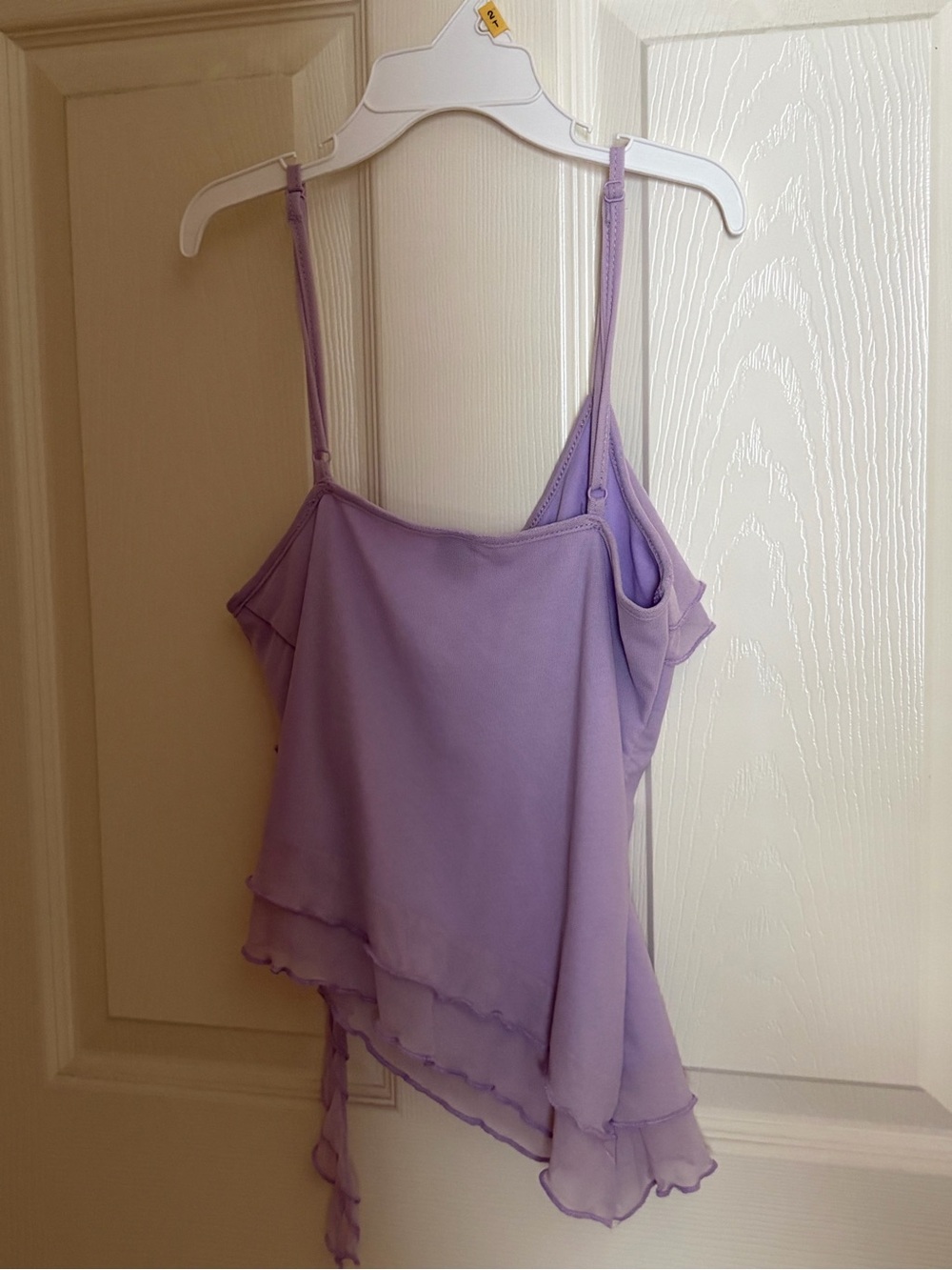 Lavender Ruffle Spaghetti Strap Top - Picture 2 of 2